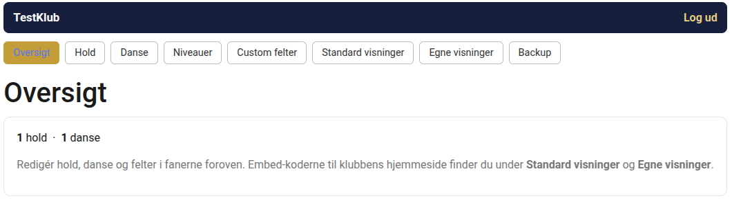 Skærmbillede 2: Oversigt-fanen